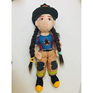 Firefighter Girl Plush Doll Community Helper Toy 18–20" Braided Hair